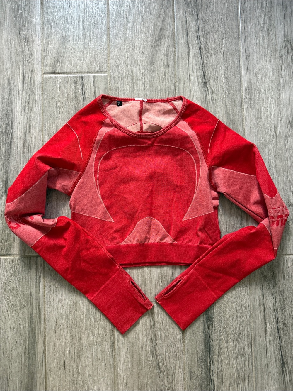 Gymshark Red Seamless Long Sleeve Crop Top